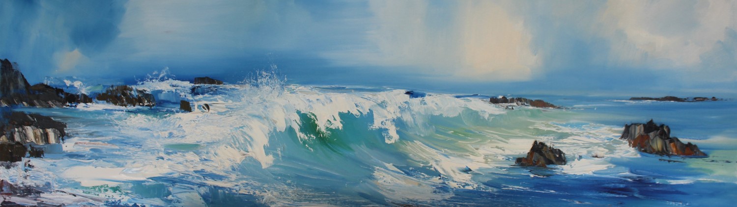 'The waves roll in' by artist Rosanne Barr